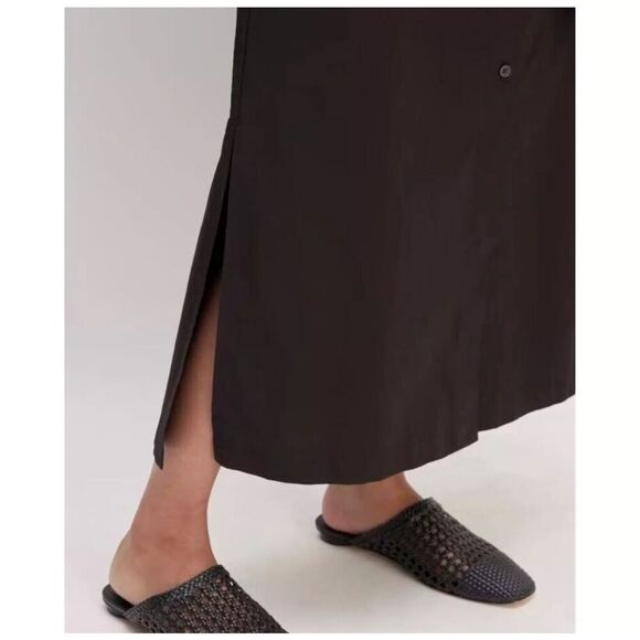 $118 Everlane Everlane The Supima Cotton Short-Sleeve Shirt Dress Pockets Black - Picture 3 of 8